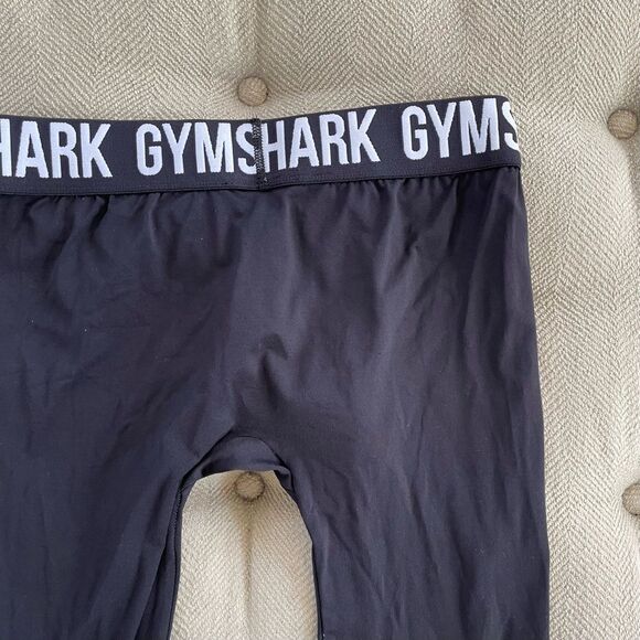 Gymshark Crop Black Logo Waistband Leggings S - Picture 3 of 4